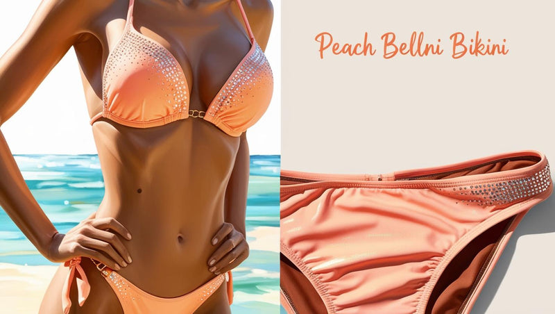 PEACH BELLINI BIKINI PICTURE OF A LADY IN A PEACH BIKINI