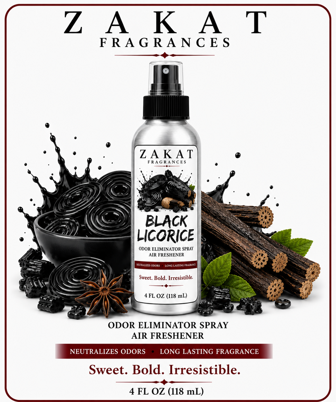 Black Licorice Odor Eliminator Spray / Air Freshener