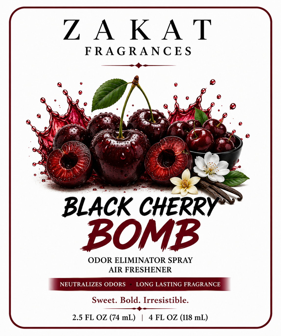 Black Cherry Bomb Odor Eliminator Spray / Air Freshener