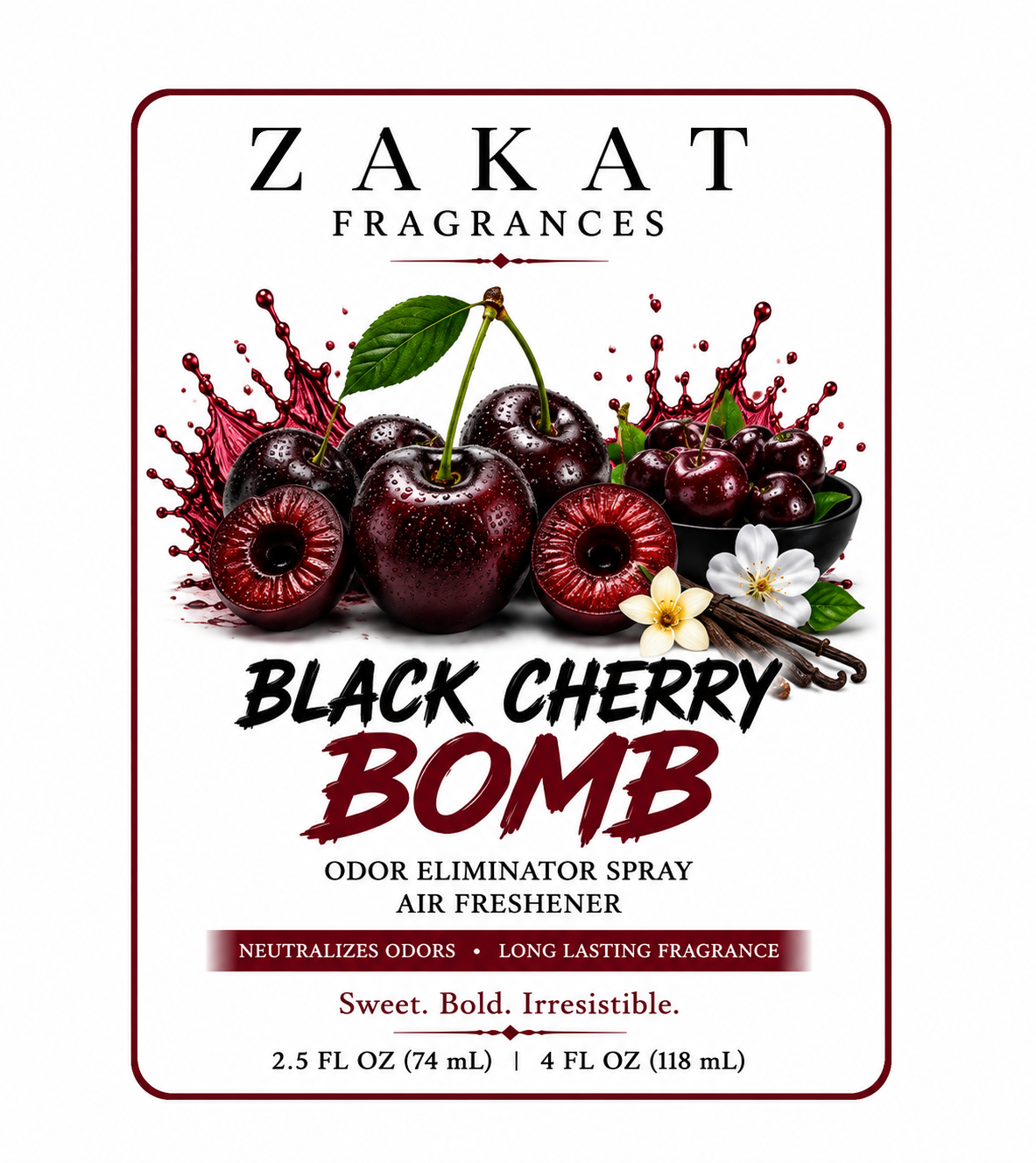 Black Cherry Bomb Odor Eliminator Spray / Air Freshener