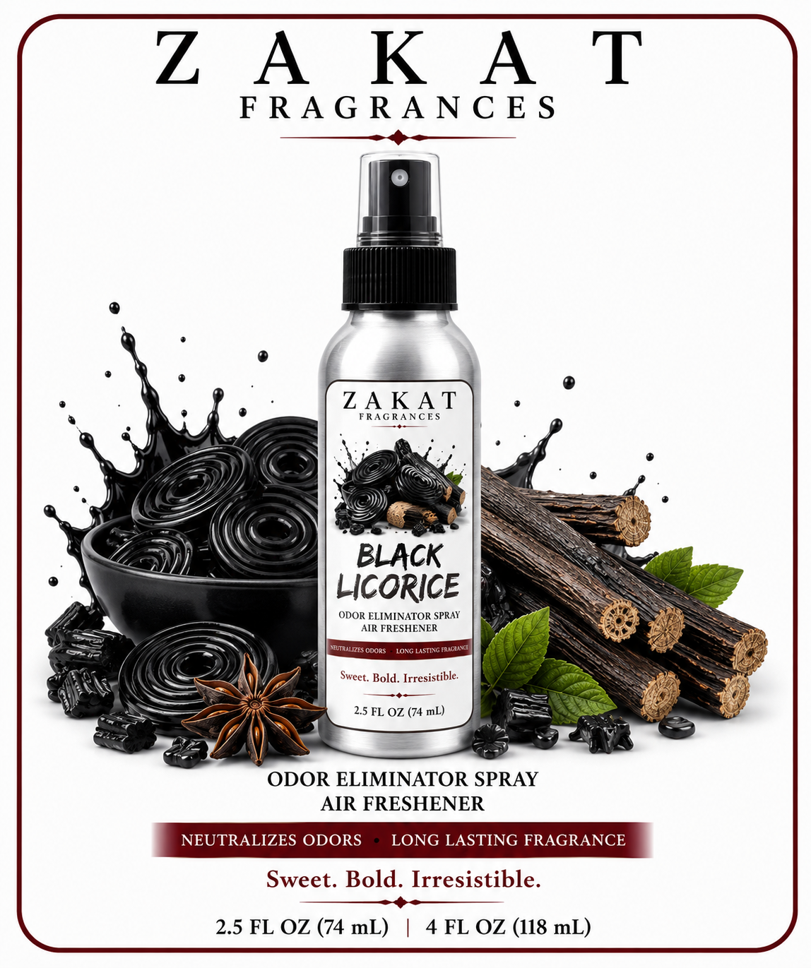Black Licorice Odor Eliminator Spray / Air Freshener