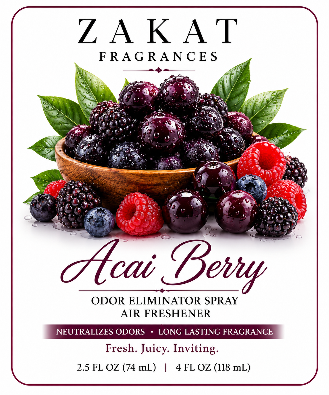 Acai Berry Odor Eliminator Spray