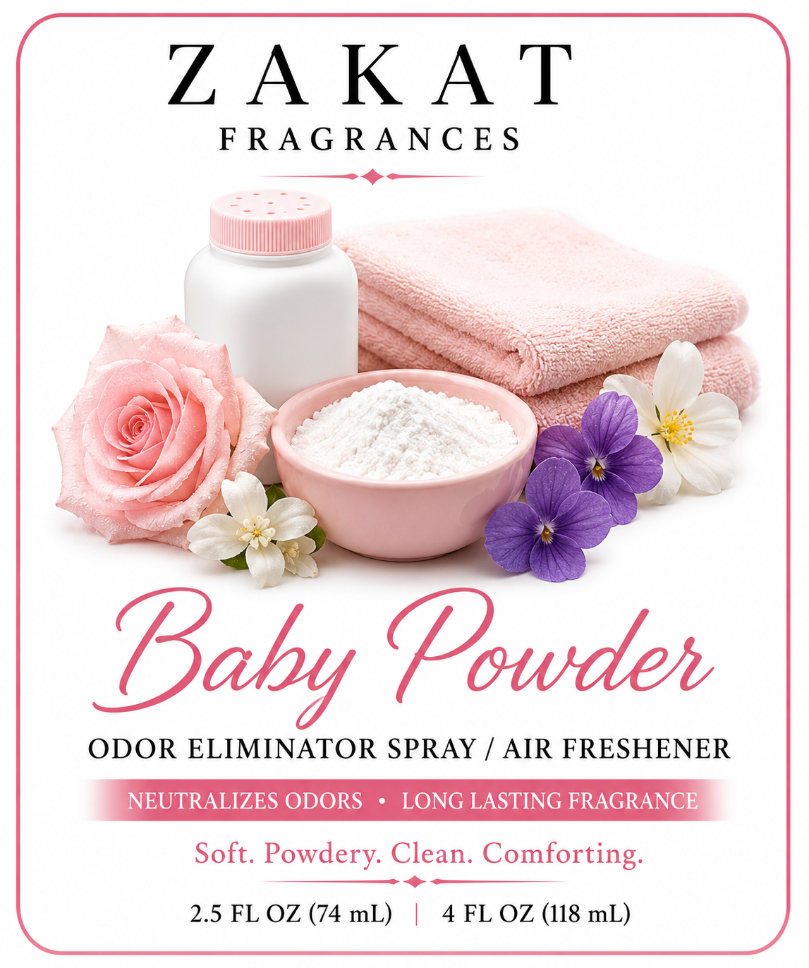 Baby Powder Odor Eliminator Spray / Air Freshener