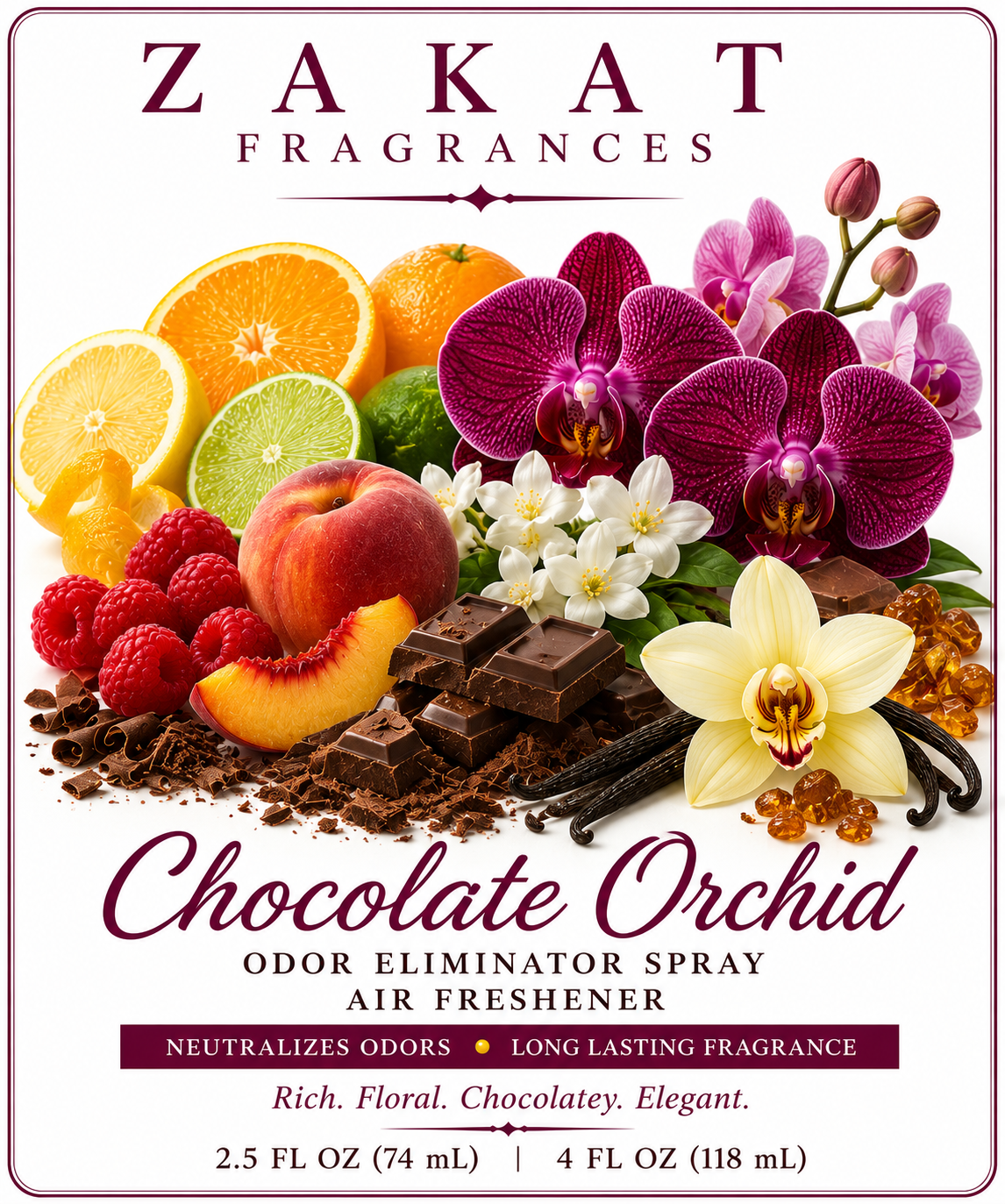 Chocolate Orchid Odor Eliminator Spray / Air Freshener