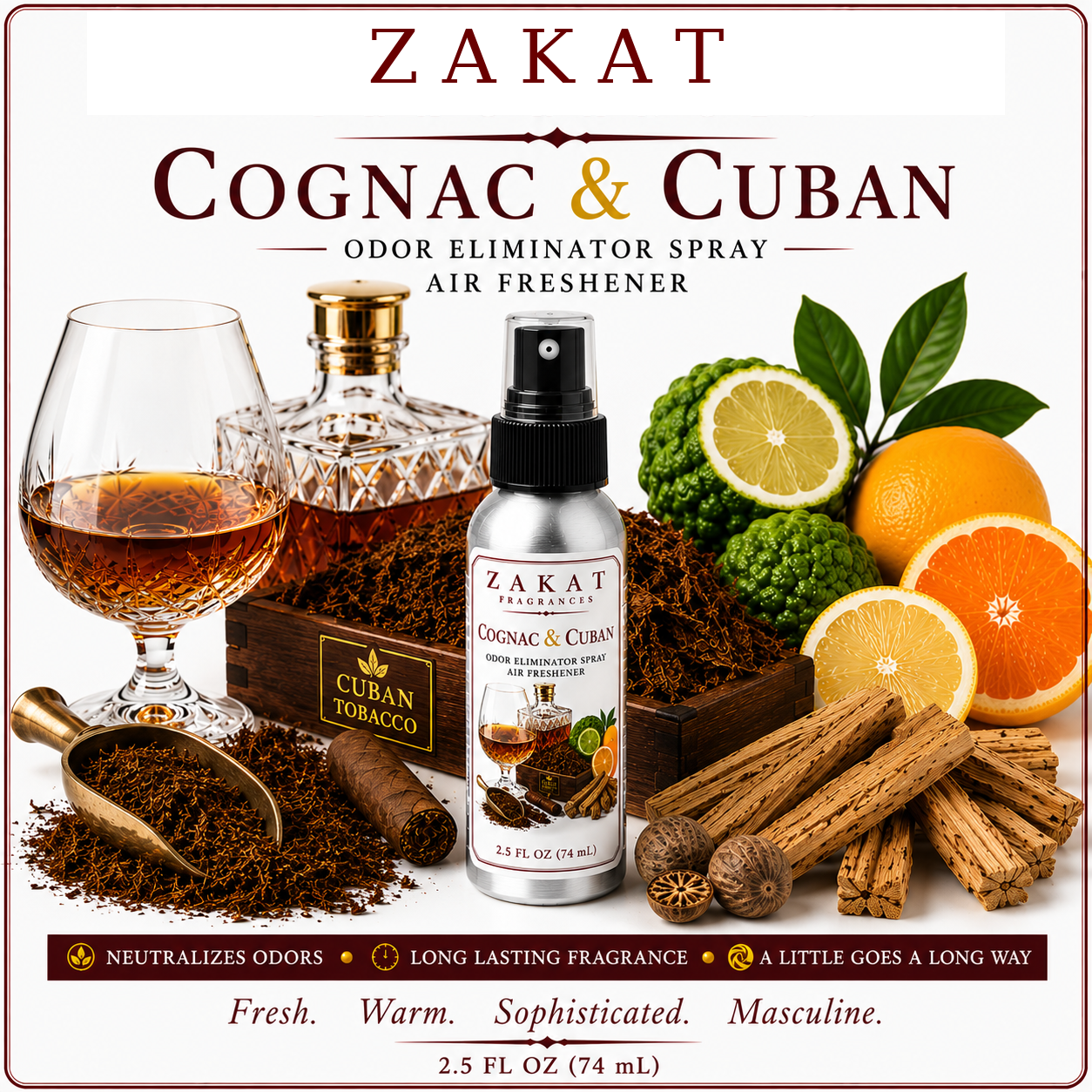 Cognac & Cuban Odor Eliminator Spray / Air Freshener