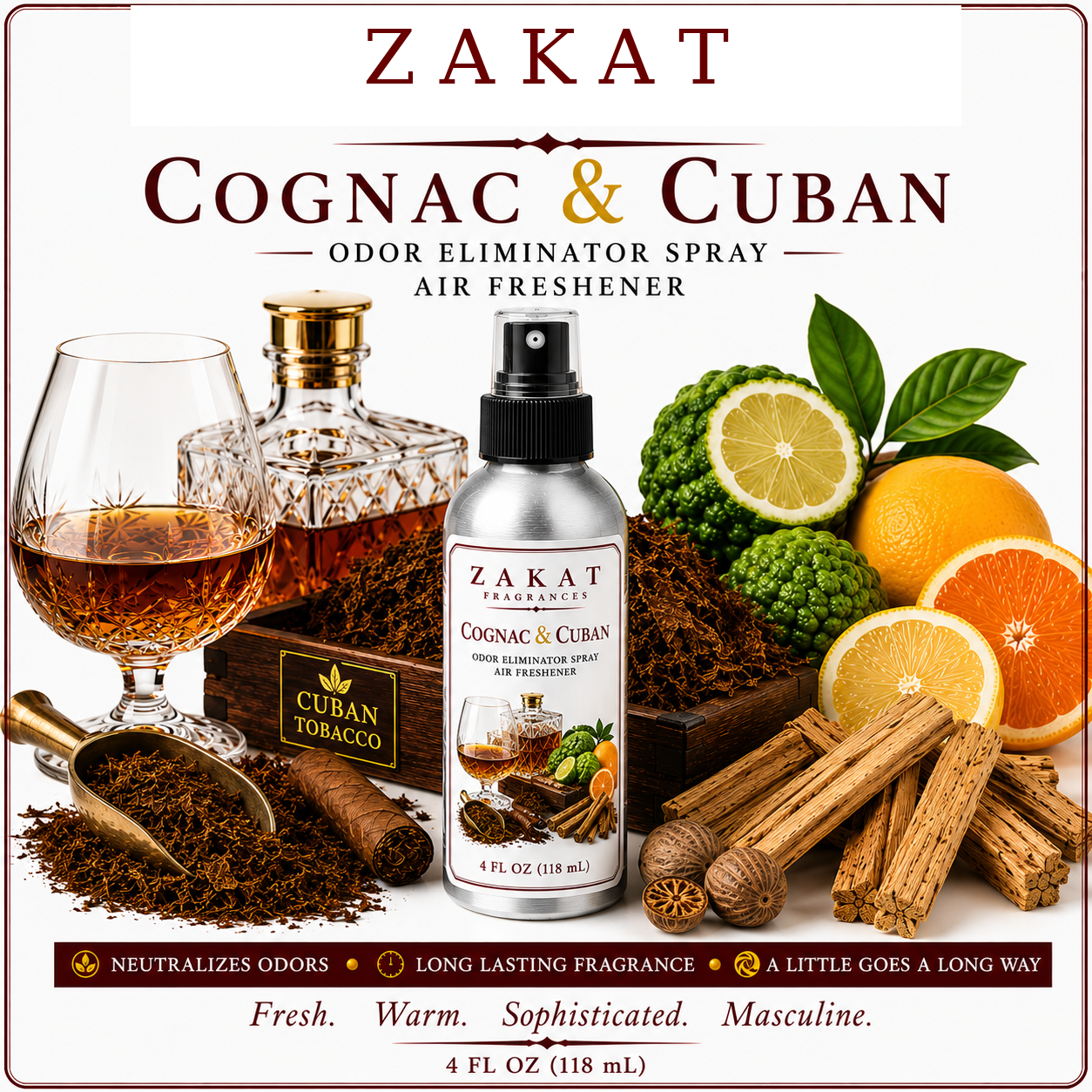 Cognac & Cuban Odor Eliminator Spray / Air Freshener