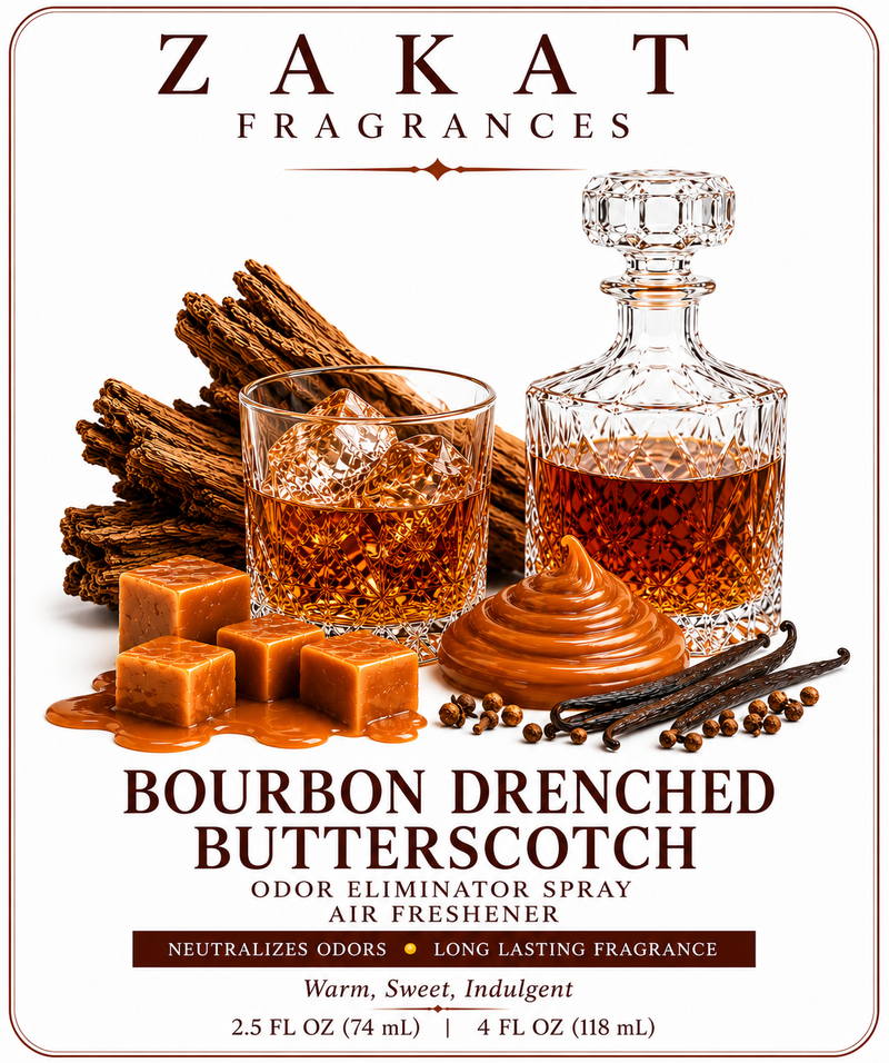 Bourbon Drenched Butterscotch Odor Eliminator Spray / Air Freshener