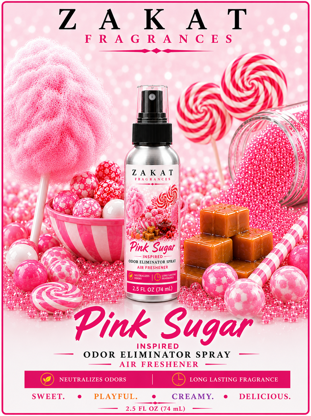 Pink Sugar Inspired Odor Eliminator Spray / Air Freshener