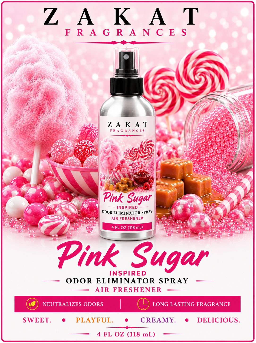 Pink Sugar Inspired Odor Eliminator Spray / Air Freshener