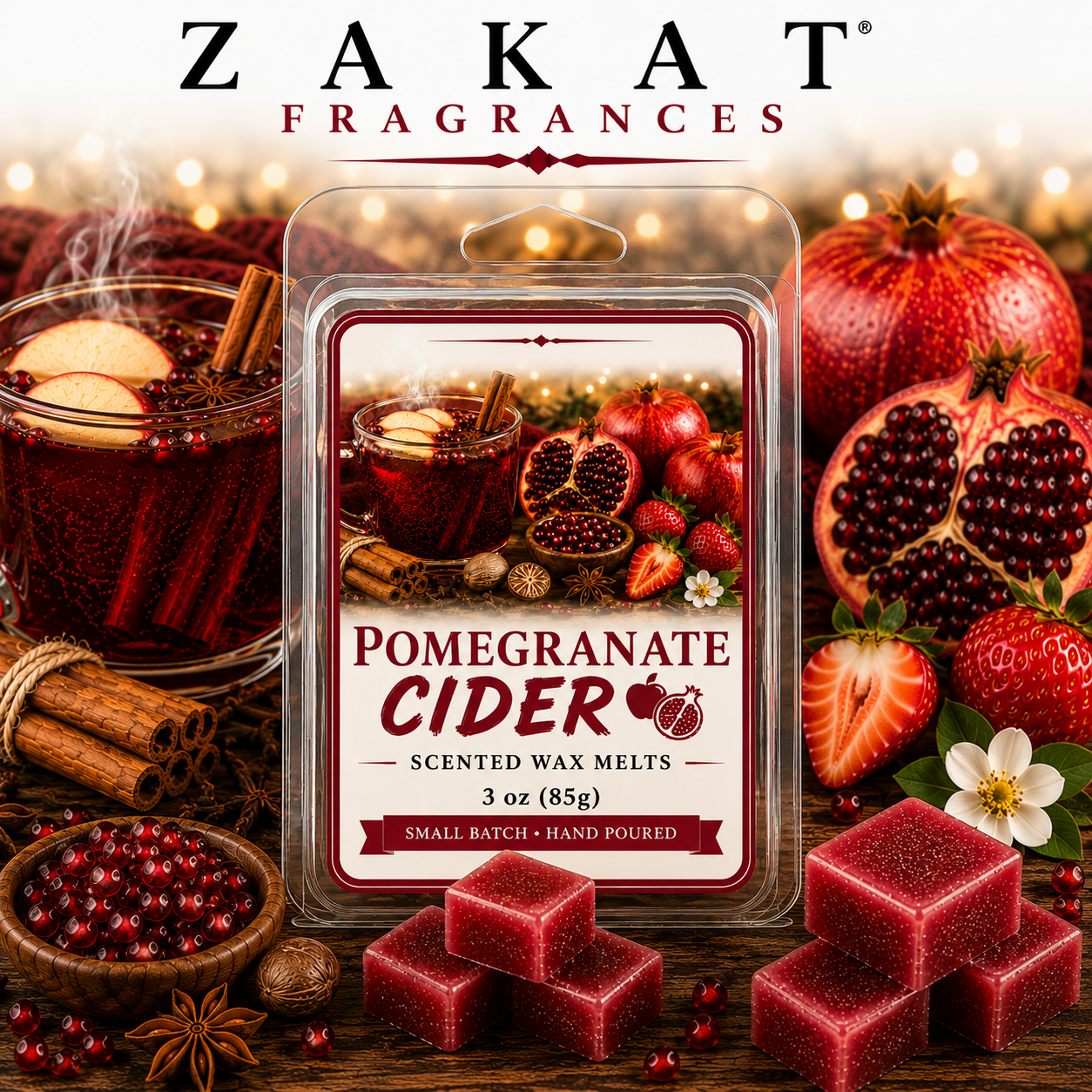 Pomegranate Cider Wax Melts + Liner Options 🍎🍷
