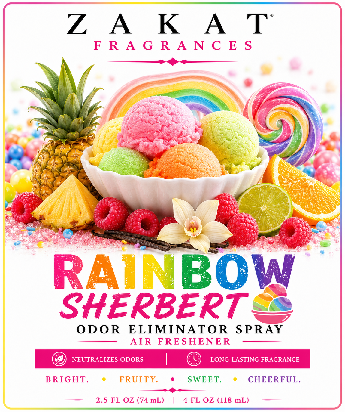 Rainbow Sherbert Odor Eliminator Spray / Air Freshener