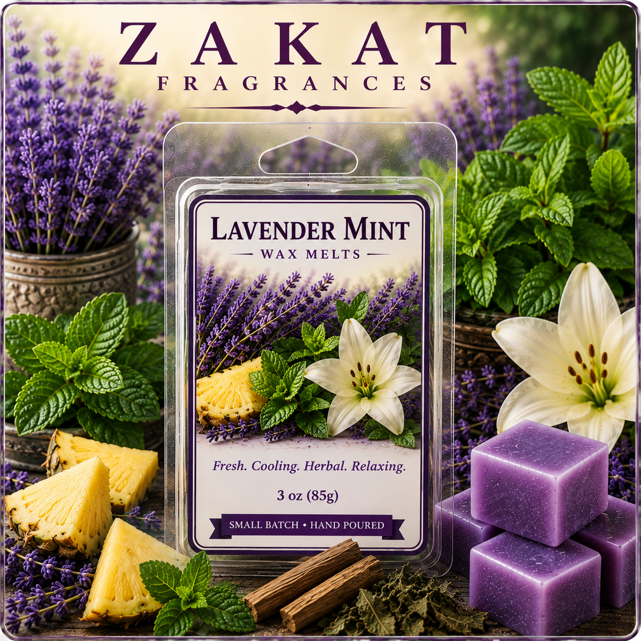 Lavender Mint Wax Melts + Liner Options. 💜🌿